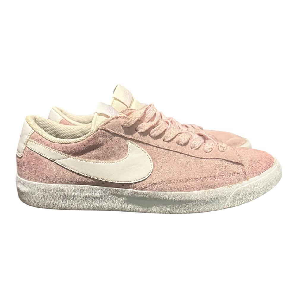 Nike Blazer Low Suede Trainers Men’s Size 10.5 CZ4703-600 Pink White Sneakers - Picture 2 of 9